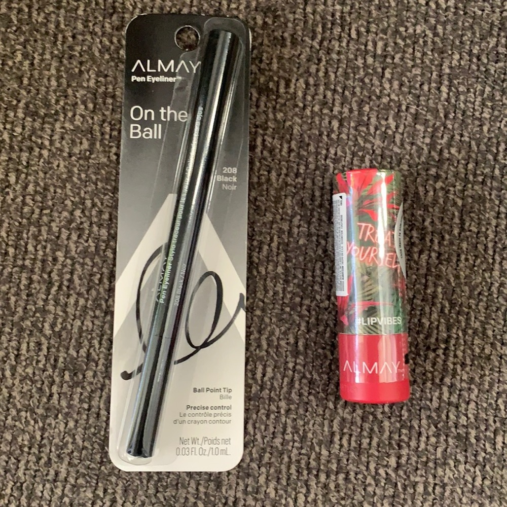 Almay Ball point tip eyeliner and almay lipstick
